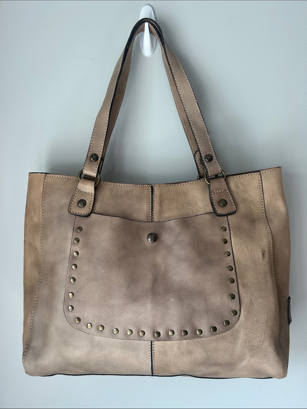 PATRICIA NASH Italian Leather Studded Tote Bag